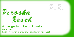 piroska resch business card